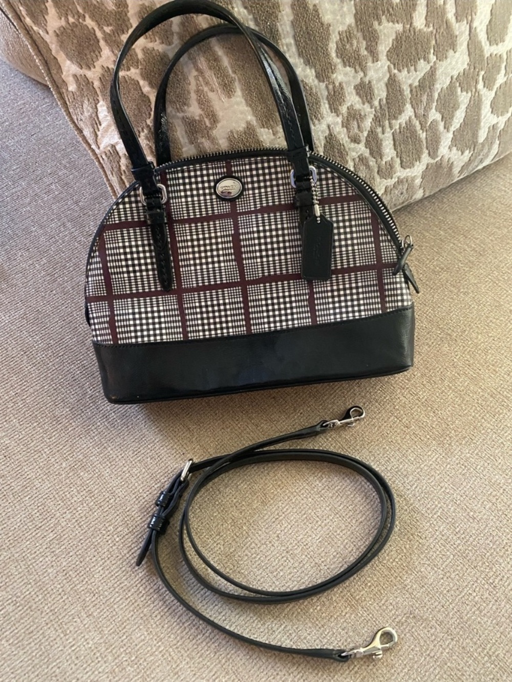 Coach  Plaid Dome Satchel